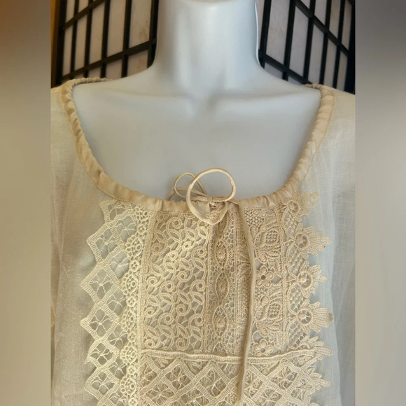 Johnny Was Light cream color Hyacinth Eyelet Embroidered Blouse Boho Chic NWOT - Picture 2 of 7
